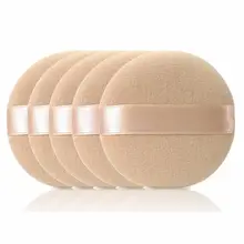 5pcs Top Quality Soft Beauty Cotton Cosmetic Puff Smooth Sponge Powder Face Foundation Makeup Tool 1pcs jelly soft silicone gel powder puff sponge for cosmetic face foundation bb cream beauty makeup tool with smile face
