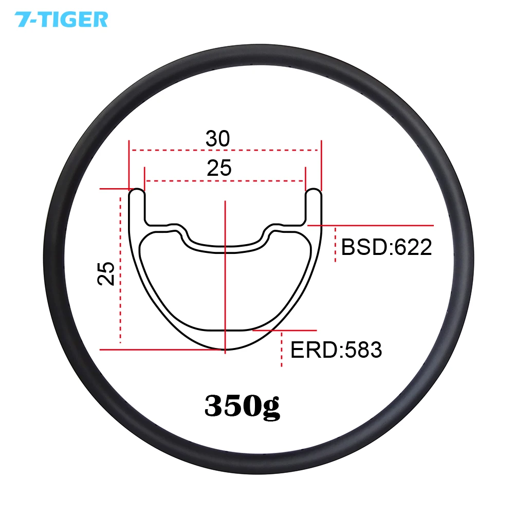 7-TIGER шт. 2 шт. Новый 29 "дюймов довод обод горный велосипед 3 К UD 12 К к полный карбоновый велосипедный обод MTB 29er 30 мм ширина 350 гр