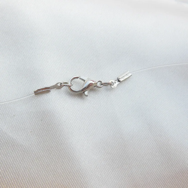 Тонкая прозрачная невидимая линия супер Сияющий циркон колье ожерелье для женщин новые ювелирные изделия Bijoux элегантный подарок
