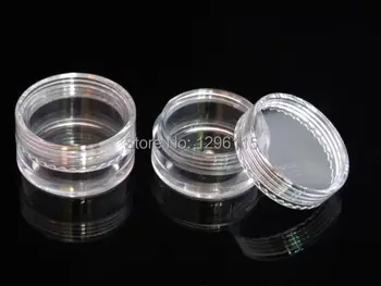 

100PCS/LOT-10G Cream Jar,Empty Plastic Cosmetic Container,10ml clear jar,Small Sample Makeup Sub-bottling nail powder case