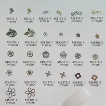 100 шт./пакет серебро/Золотая Роза цветок неклеевой мягком металле Стикеры нейл-арта украшения