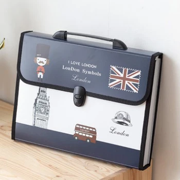 

Cute Portable Expandable Accordion 12 Pockets A4 File Folder Expanding Wallet Document Briefcase
