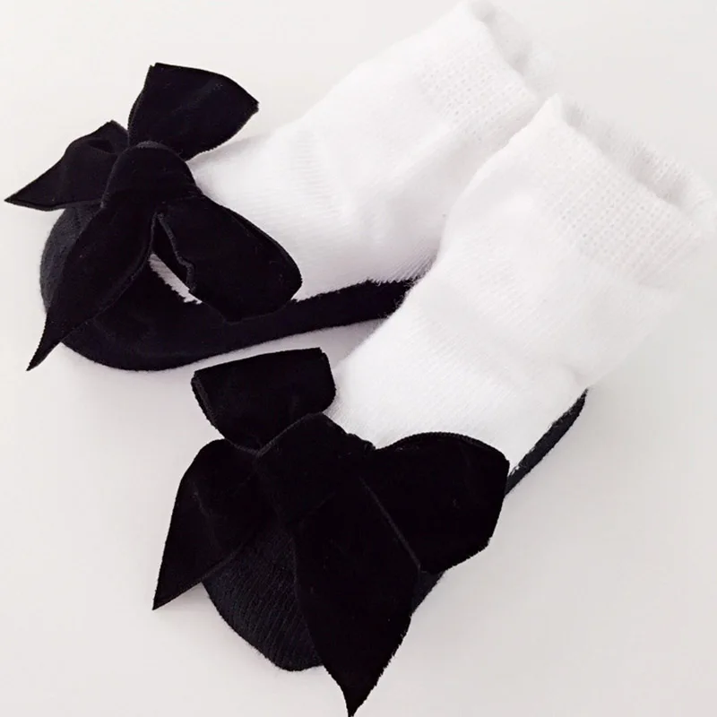 0-12 месяцев Детские Носки новорожденных замши Симпатичные Лук весенне-зимние носки принцессы для маленьких девочек носки