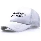 Надпись "Make america great again", черная, красная, белая, для улицы, gorros, унисекс, сетчатые шапки, хип-хоп, регулируемая бейсболка, женская кепка - Цвет: White