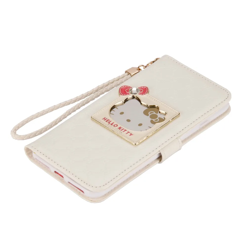 Fashion Style For iPhone 6 6s 7 8 Pus X XR XS Max Case Luxury Wallet Hello Kitty Magnetic Flip PU Leather Cover Mobile Phone bag