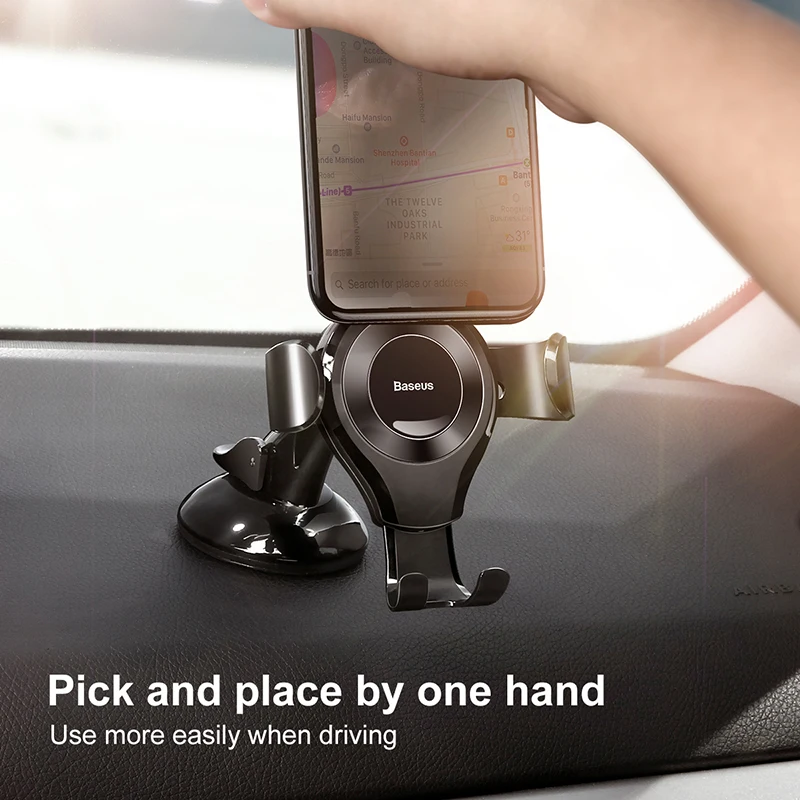 Автомобильный держатель Baseus Gravity, присоска для приборной панели, подставка для телефона, автомобильный держатель для мобильного телефона для iPhone X 8 7 huawei mate 9