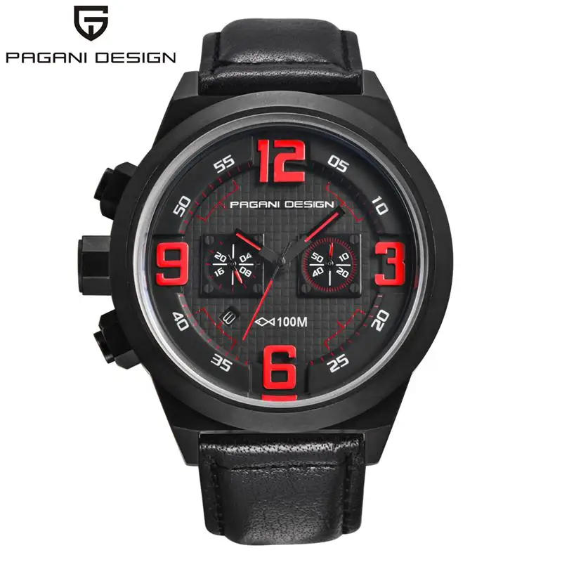 

PAGANI Japan Quartz Watches Sports DESIGN Leather Luxury Brand Auto Date Chronograph Men's Watches Relogios Masculino CX-2652