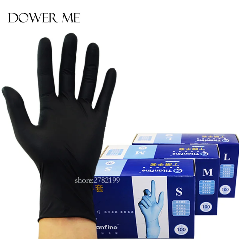 

High Quality 100 Pcs Black Disposable Latex Gloves Tattoo & Body Art Accessories Latex Tattoo Gloves Disposable