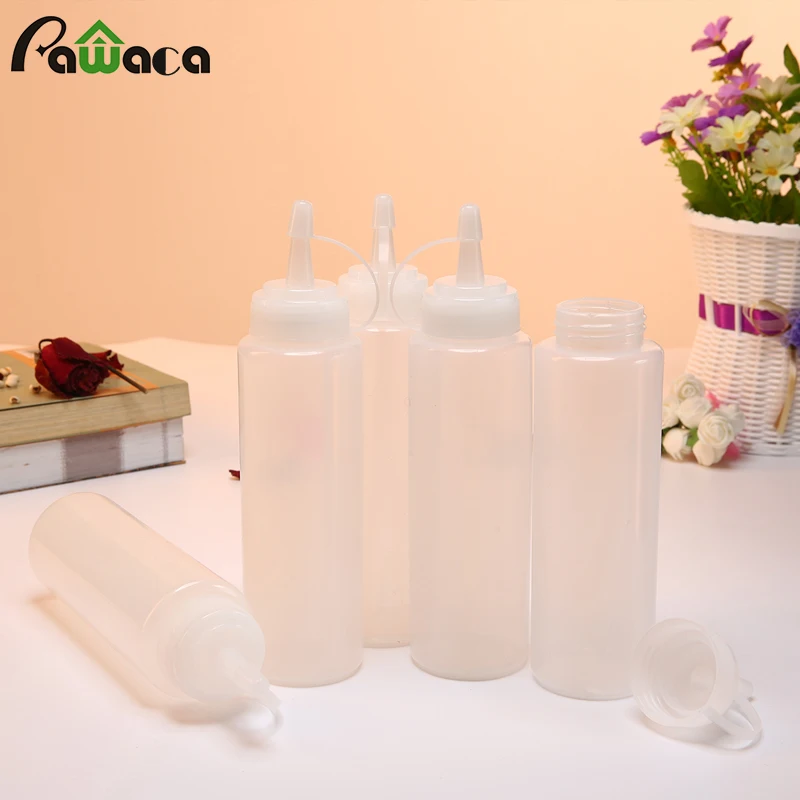 2pcs//set Squeeze Sauce Oil BBQ Dressing Bottle Kitchen Condiment Dispenser