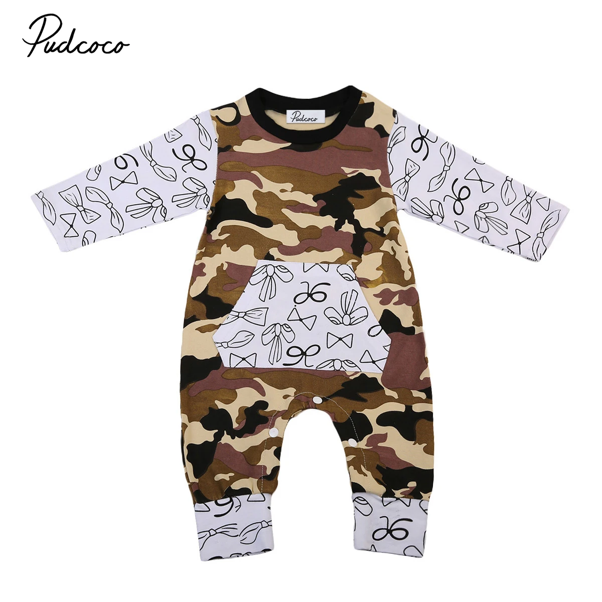 Newborn Infant Toddler Baby Boy Girl Kids Camo Romper Jumpsuit Cotton