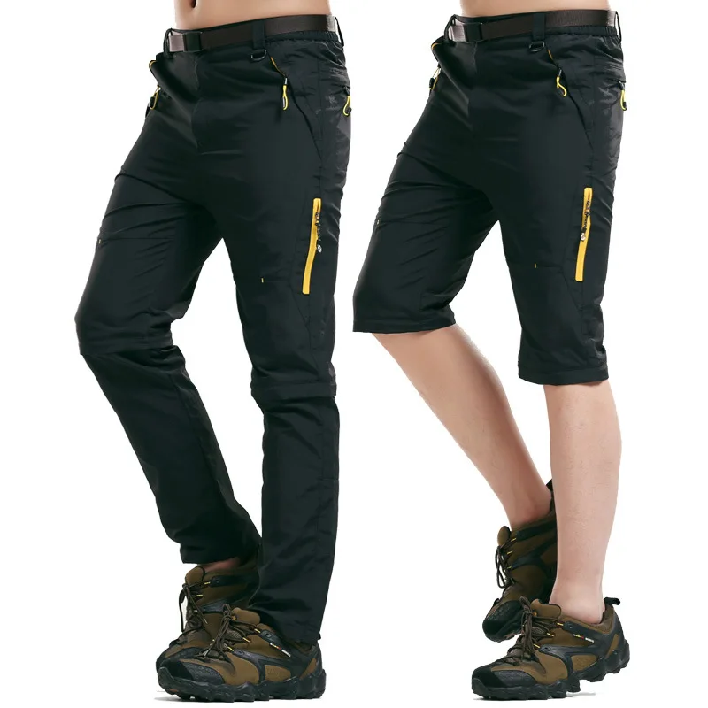 LoClimb extraíble de secado rápido pantalones de senderismo hombres 2018 de Trekking de verano de deportes al aire libre pantalones de montaña escalada pesca pantalones cortos AM096