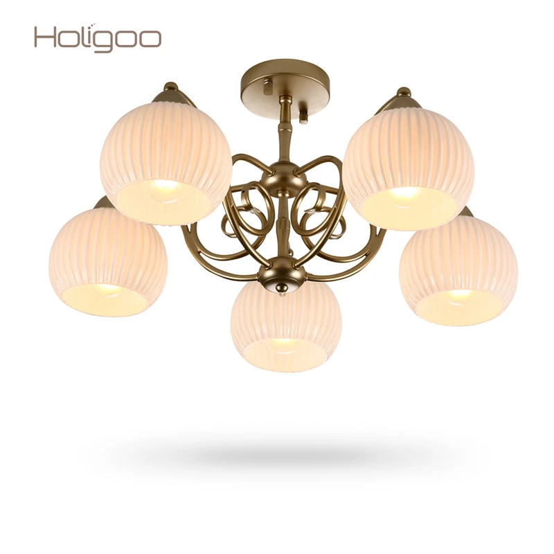 

Holigoo Fashion Modern Pendant Lights 5 Lamp Holders 60W Restaurant Bar Living Room Pendant Lamps Kitchen Hanging Light Fixture