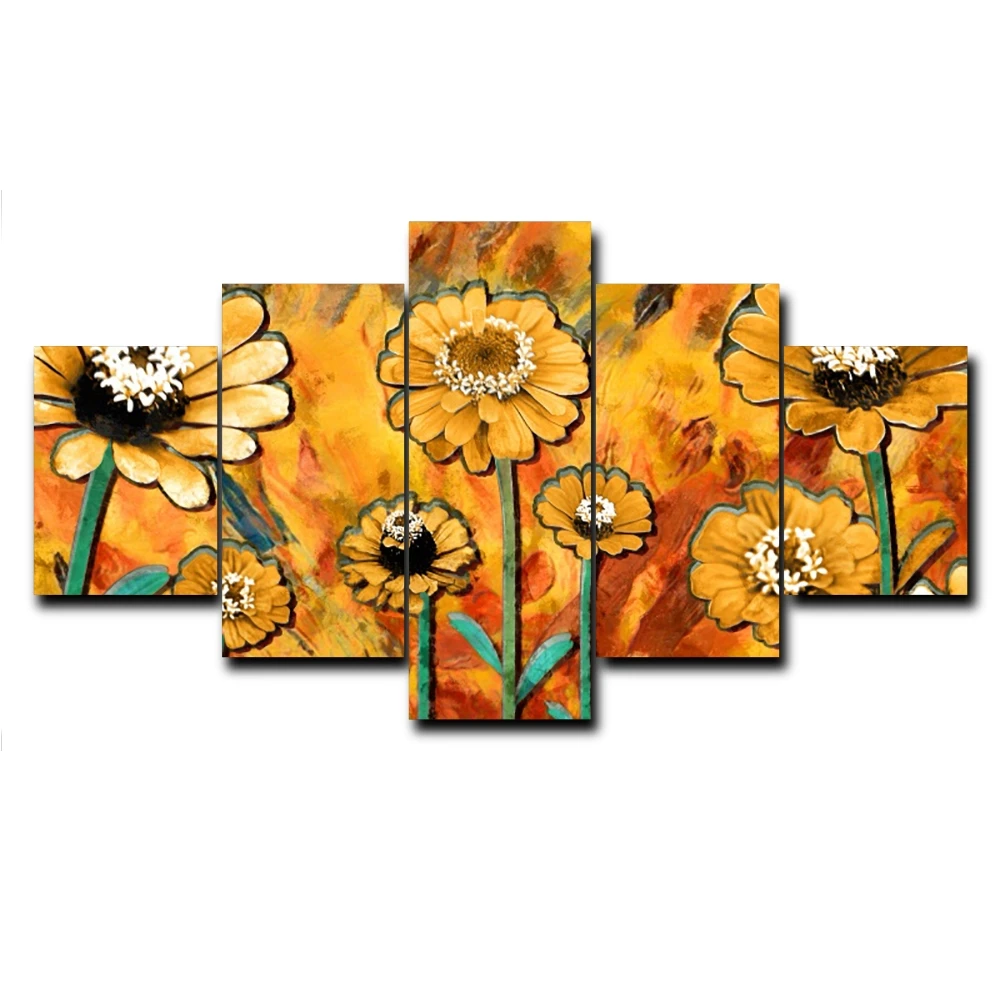 

5 Panel Graffiti Wall Artwork Garden Posters And Prints Abstract Art Canvas Painting For Living Room Home Decoration No Frame