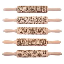 Новая собака Рождество олень деревянная Скалка тиснение выпечки печенье лапша печенье, фондан, пирог тесто разрисованный борд Снежинка