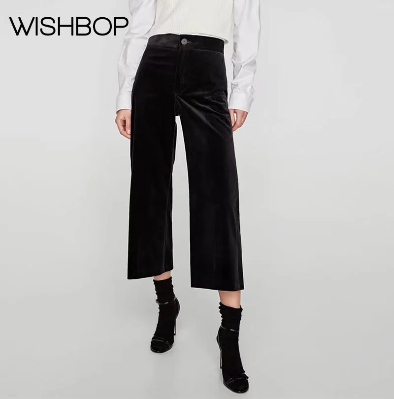 

2018 Summer/Fall New In Fashion Wide Leg Corduroy Womens Cropped Pants - Ladies Casual Cropped Corduroy Pants Online Sale