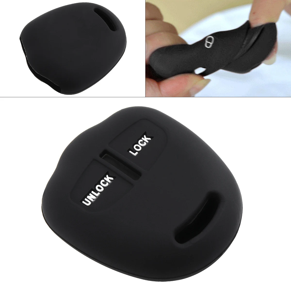 

2 Buttons Silicone Straight Panel Car Key Case Holder Protector Fit for MITSUBISHI Triton Pajero Outlander 2008-2012 Lama