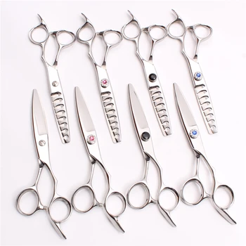 

2Pcs C9022 6.0" Japan Steel Hairdressing Cutting Shears Thinning Scissors Willow Leaf Shape DIY Professional Human Hair Scissors