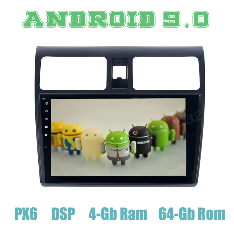 

10.2" IPS PX6 Android 9.0 Car GPS Radio Player for suzuki Swift 2005-2010 with 4+64GB Auto Stereo Multimedia Headunit