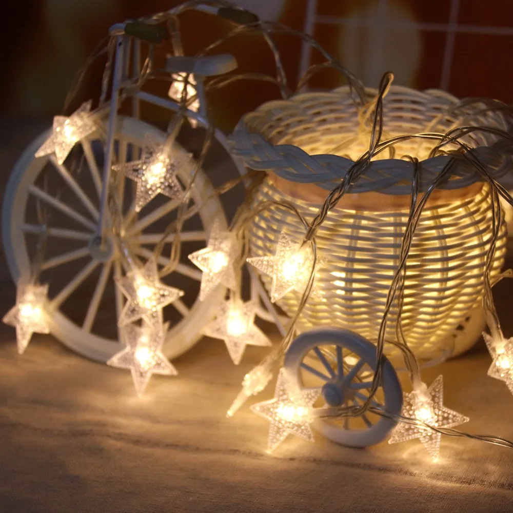 LED String Light 1M 10 Leds Stars Garland Holiday Lights For Christmas Tree Ramadan Lantern Princess Bedroom Decoration JQ LED String Light 1M 10 Leds Stars Garland Holiday Lights For Christmas Tree Ramadan Lantern Princess Bedroom Decoration JQ