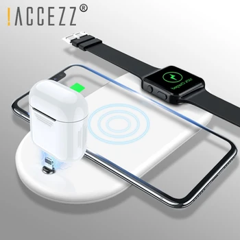 

!ACCEZZ 3 in 1 10W 7.5W QI Fast Wireless Phone Charger For iphone 8 Plus X XS MAX XR For AirPods For Samsung Lighting Charging