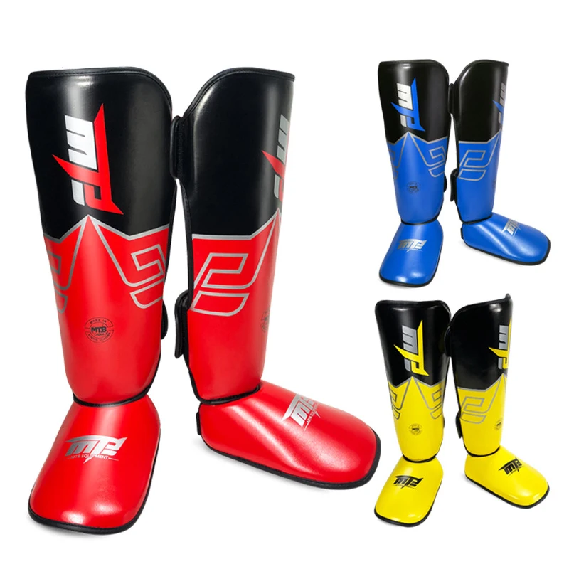 Kids/Adult MMA Sparring Boxing Muay Thai Shin Guards W/Insteps