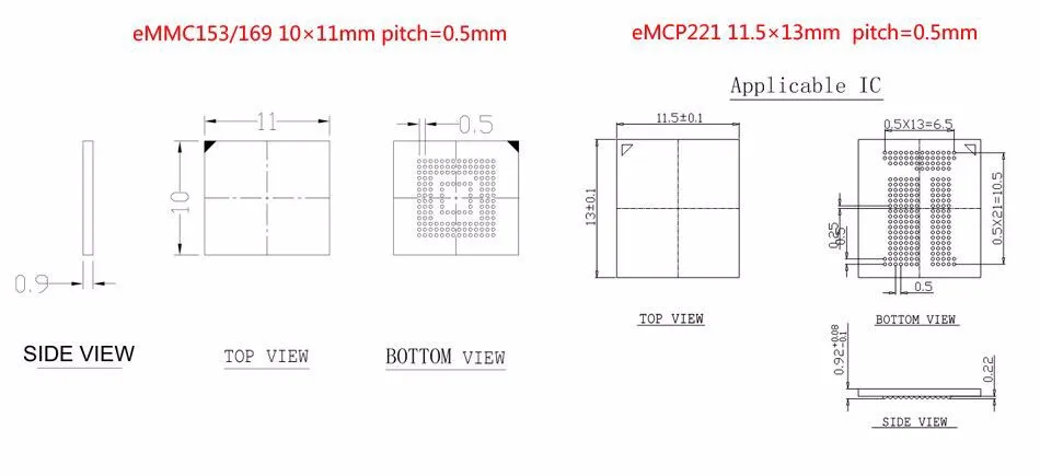 EMMC разъем тест флэш-чип eMMC153 разъем eMMC169 BGA169 разъем BGA153 Android телефон флэш-память резервного копирования данных SD HDMI