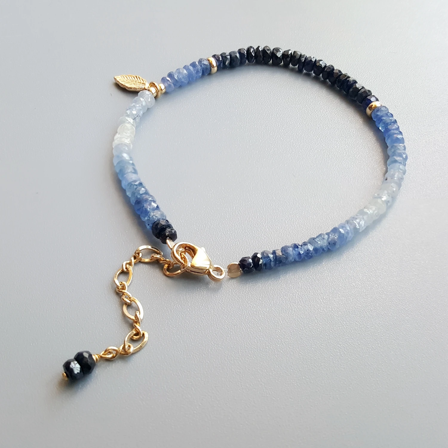Lii Ji подлинный мульти голубой Сапфировый Браслет 925 пробы серебро 18 К позолоченный лист нежный браслет для женщин