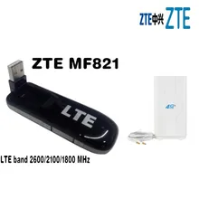 Открыл ZTE MF821 100 Мбит/с Беспроводной WI-FI маршрутизатор Mini 4 г LTE модем WI-FI маршрутизатор FDD 1800/2100/ 2600 мГц + 2xts9 49dbi 4 г Телевизионные антенны MIMO