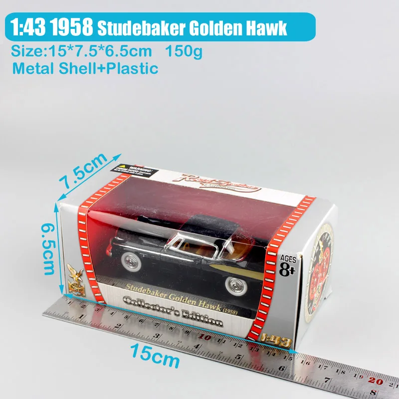 Мини Deluxe 1/43 Scale 1958 Studebaker Golden Hawk hardtop купе литой металл модель мяты автомобиль