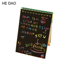 1 шт. скретч Примечание черный картон творческий DIY Рисование эскиз Примечания для детей игрушки тетради школьные принадлежности