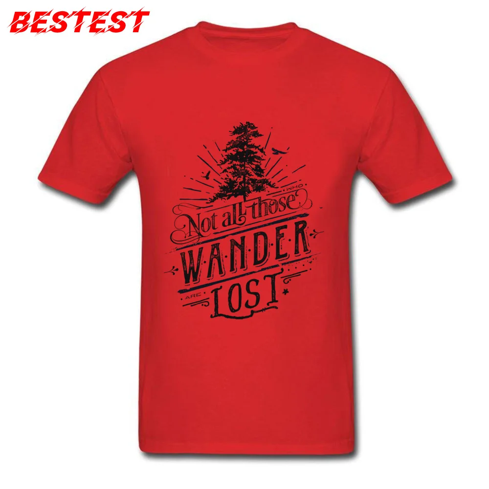 Im a wanderer Cotton Fabric Men Short Sleeve Tops Shirts Classic Summer/Fall T Shirts Print Tee Shirt Latest Crewneck Im a wanderer red