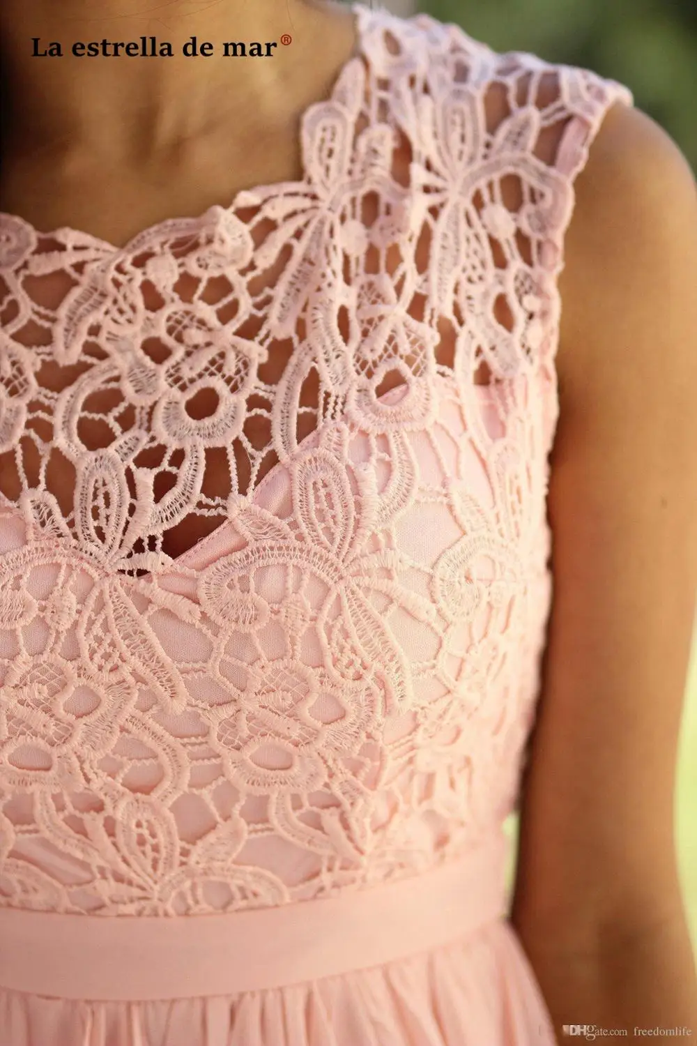 Свадебное платье для гостей, популярное шифоновое кружевное ТРАПЕЦИЕВИДНОЕ розовое Мятное богемное платье подружки невесты, длинное Недорогое Платье