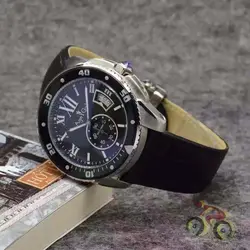 Элитный бренд новый для мужчин часы хронограф секундомер нержавеющая сталь сапфир керамика Спорт серебристый, черный кожа календари