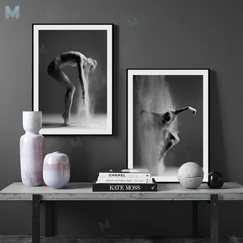 

Black And White Ballet Dance Girl Figure Photo Big Posters Prints Nordic Style Room Wall Art Pictures Home Decor Canvas Painting