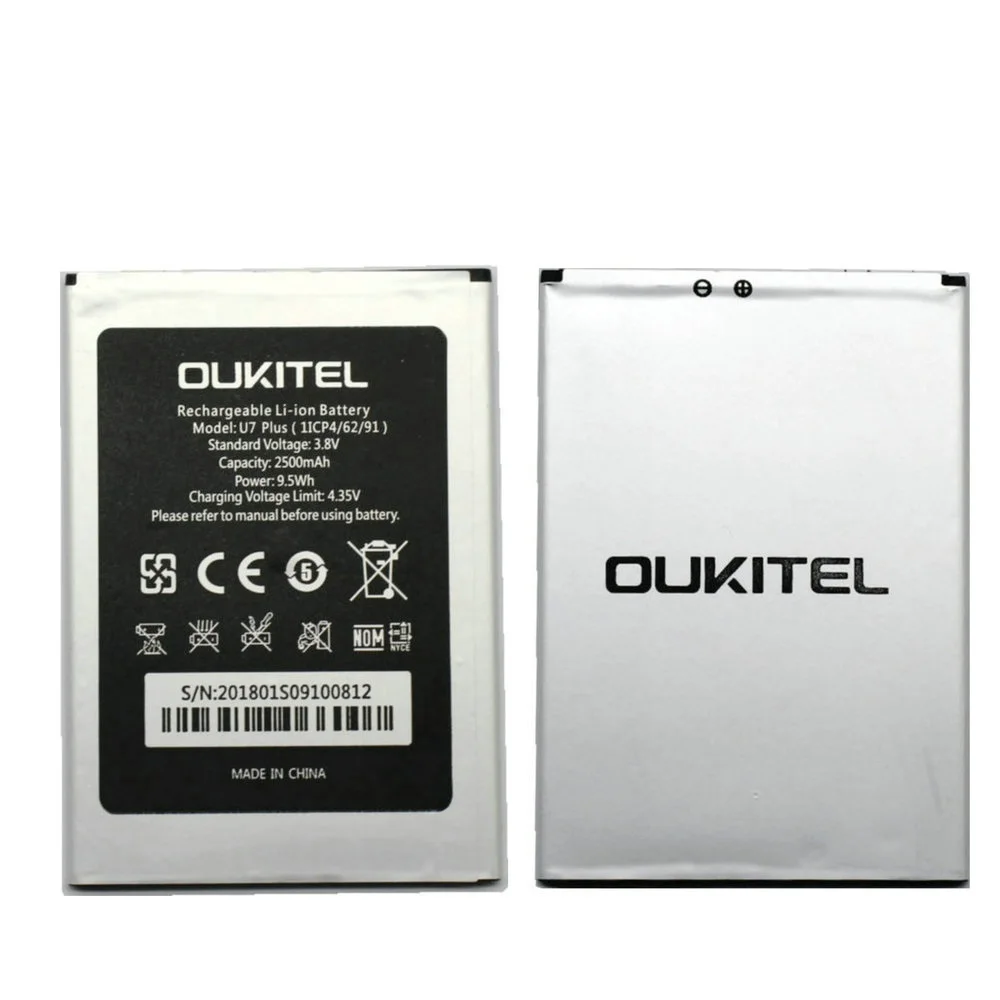 2019 NEW Oukitel U7 PLUS Battery 100% New 2500mAh Backup Battery Replacement For Oukitel U7 PLUS Mobile Phone