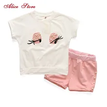 Комплект одежды для девочек, комплект одежды с жемчужинами для девочек, милые длинные ресницы, топы для маленьких девочек+ штаны, костюм для девочек, детская одежда