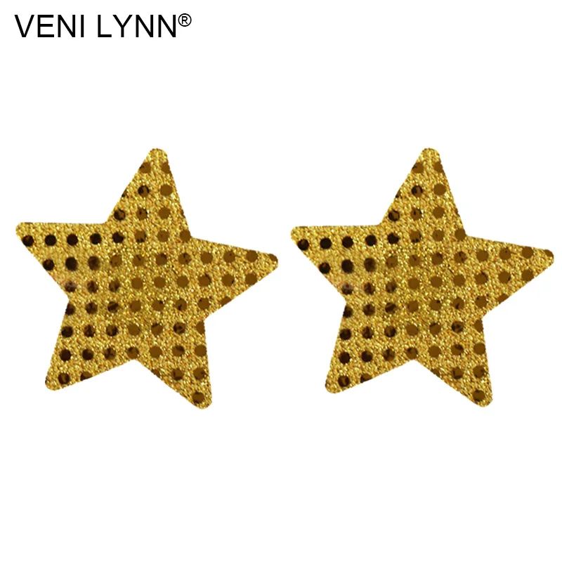 VENI LYNN, 5 пар, форма звезды, одноразовые наклейки на соски для девочек, секс-лента, красная повязка на грудь, лепестки, цветные накладки на грудь, аксессуары