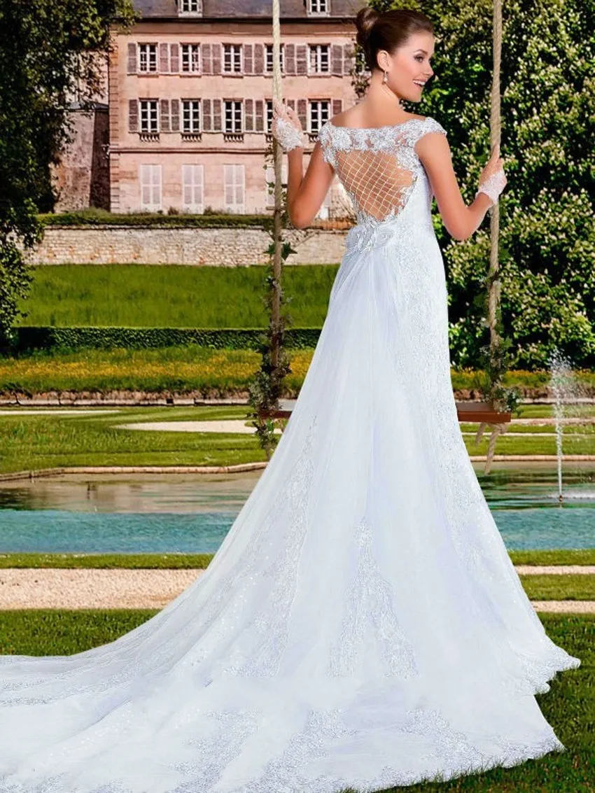 Custom Vestido De Noiva дизайн сексуальный v-образный вырез аппликации кружева свадебное платье со съемным шлейфом Мать невесты платья