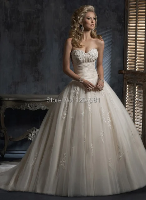 Ball Gown Sweetheart Tulle Wedding Dress Rouching
