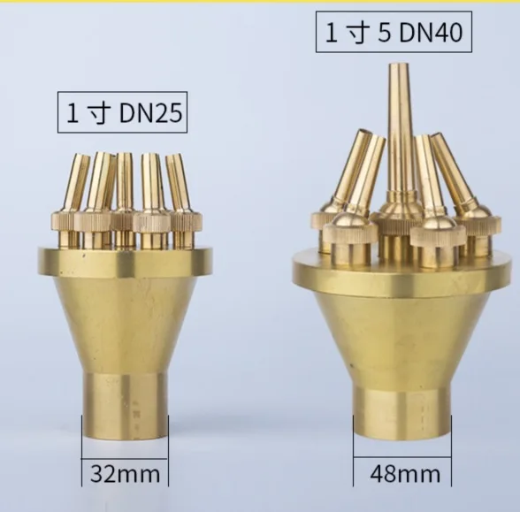 

2pcs (Internal thread DN25/DN40) Landscape Fountain Pure Copper Sprinkler Center straight Nozzle