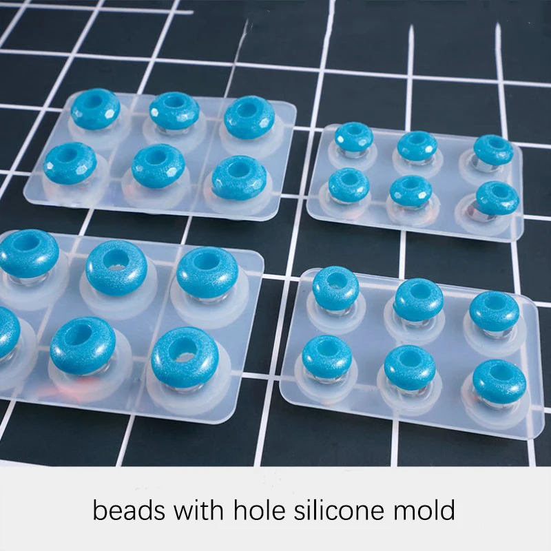 

Silicone Mold 12mm 16mm flat ball beads with hole 6 compartment epoxy Resin Silicone Mould handmade Craft Jewelry Making