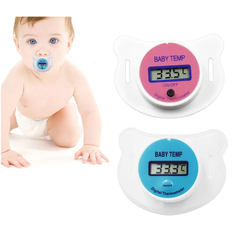 

Baby Fever Thermometer Forehead Head Strip Health Monitors LCD Digital Mouth Nipple Pacifier Thermometer 20% off