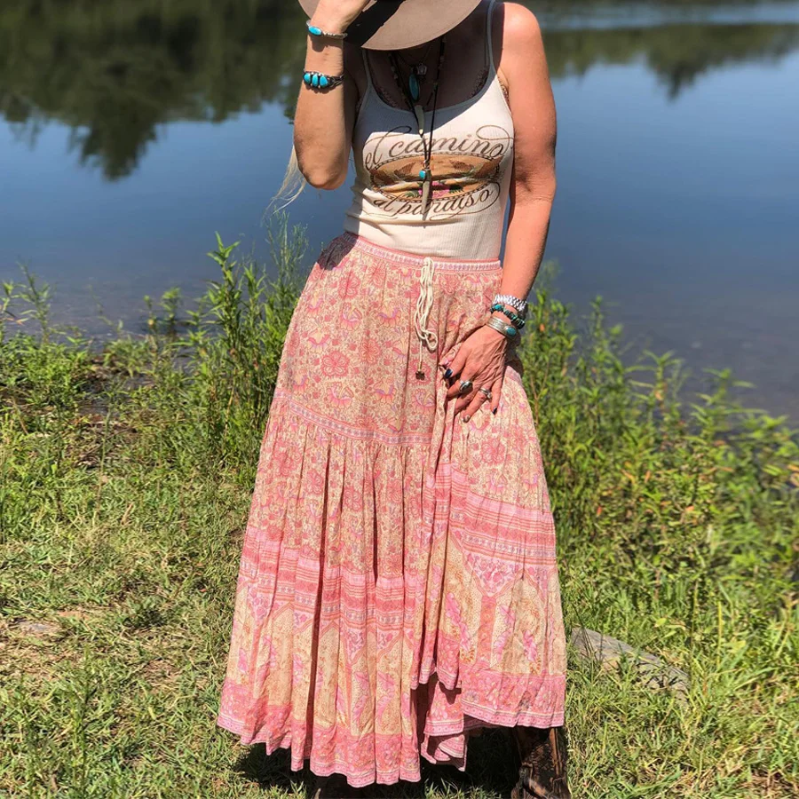 maxi bohemian skirt