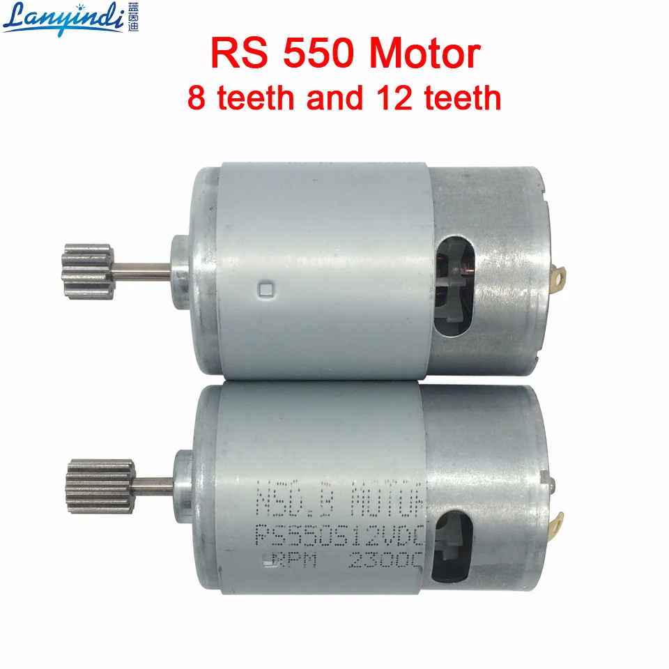 

Dc motor 12v for children electric car,rc car dc engine 6v, baby car electric engine, rs550 motor with 12 teeth and 8 teeth gear