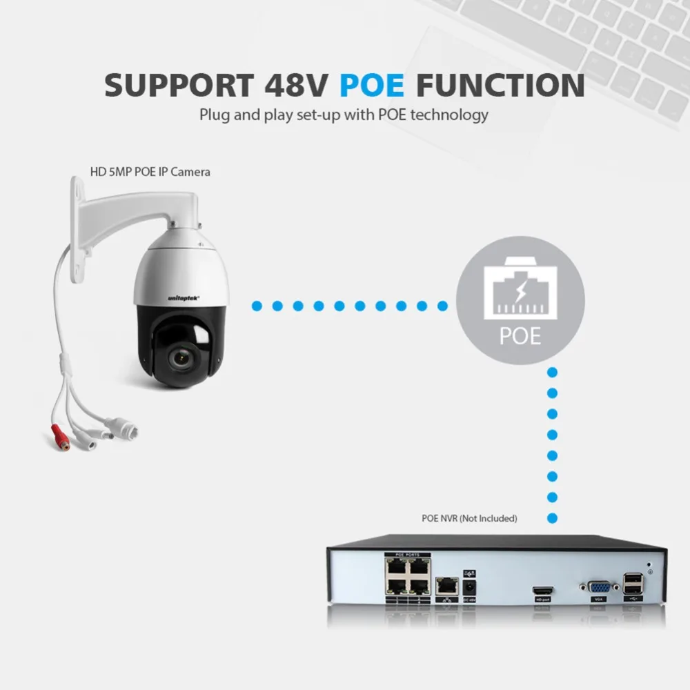  H.265 5MP POE IP PTZ Camera Audio Speed Dome CCTV Camera Security Onvif Outdoor Pan Tilt 30X ZOOM D - 32917332243