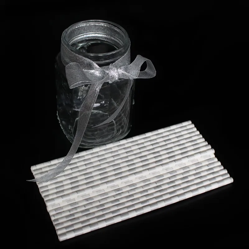 25 шт./лот, серебряная полосатая бумага для питья соломинки для питья, трубки, Принадлежности для бара, украшения для дня рождения