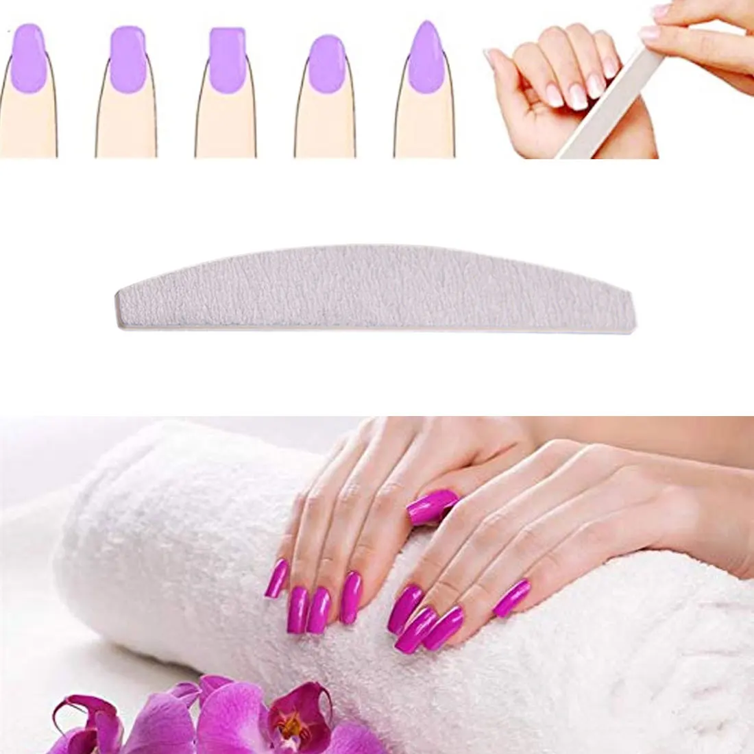 50 шт. моющиеся Инструменты для маникюра и педикюра Diamond Curve Nail Buffer деревянные для ногтей пилочка, буф для полировки наждачная бумага аксессуары инструменты