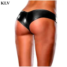Stylish Fashion 2017 5Colors Women’s Sexy Panties Briefs Night Game Glossy Leather Shorts Ladies Underwear thongs knicker Jan19