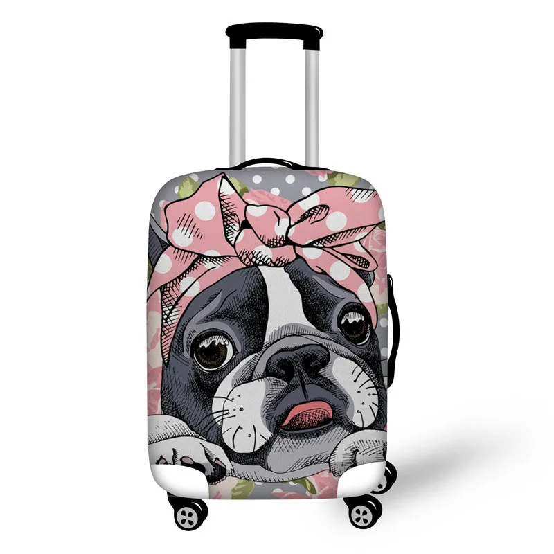 ELVISWORDS Kawaii Boston Terrier чехол для чемодана эластичные Чехлы костюма женщин модные