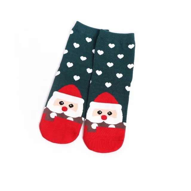Дизайн рождественские носки Санта-Клаус носки женские хлопковые короткие лося зимние носки мультфильм олень Снеговик милые носки год подарок - Цвет: D